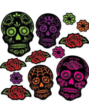 Day of the Dead Sugar Skull Cutouts Pack of 12