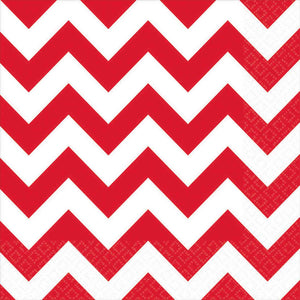 Apple Red Chevron Lunch Napkins Pack of 16