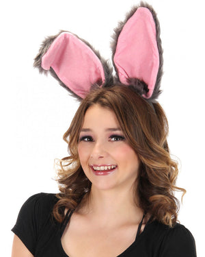 Grey Bendy Bunny Ears Headband