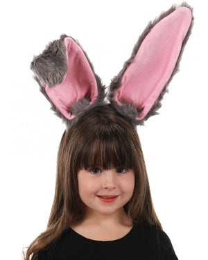 Grey Bendy Bunny Ears Headband