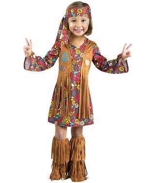 60s Peace and Love Hippie Girls Toddler Costume