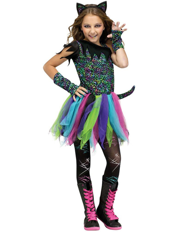 Wild Rainbow Cat Girls Costume