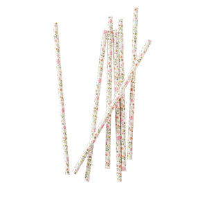 Ditsy Floral Straws Floral Pack of 25