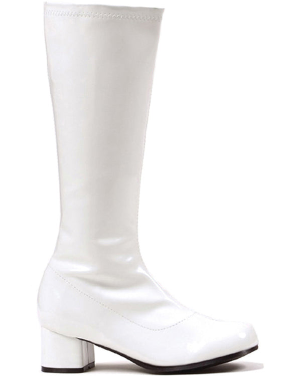 White Patent Go Go Kids Boots