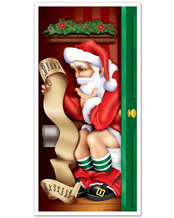 Christmas Santa Restroom Door Cover