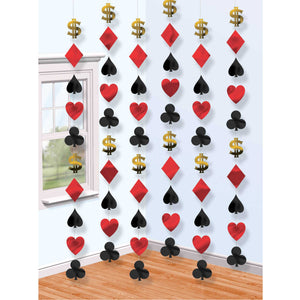 Casino Hanging String Decorations Pack of 6