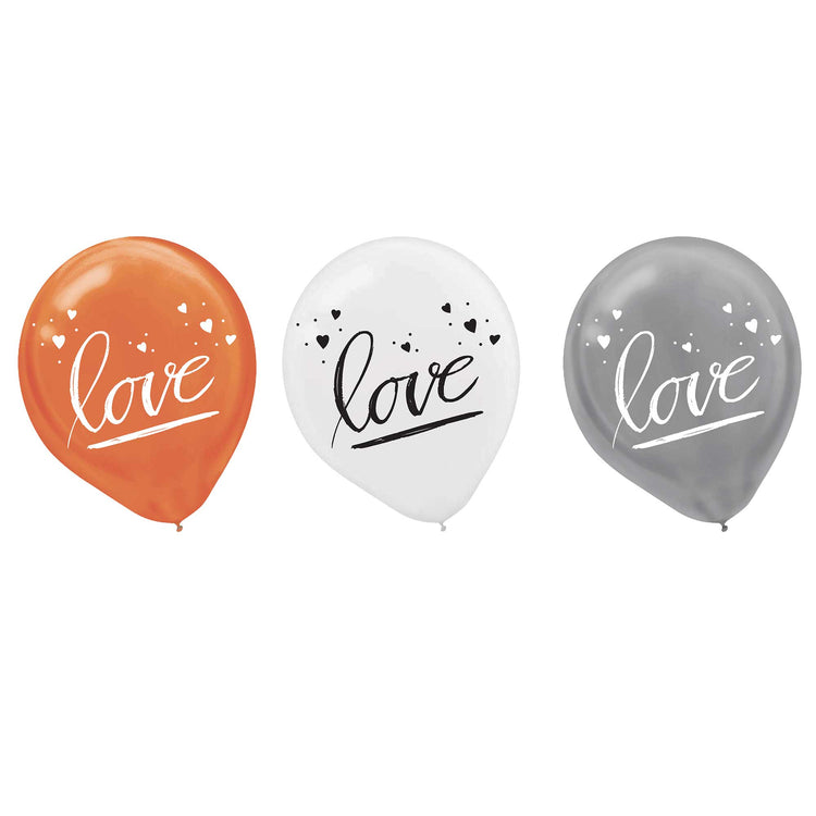 Navy Bride 30cm Love Latex Balloons Assorted Colours Pack of 15