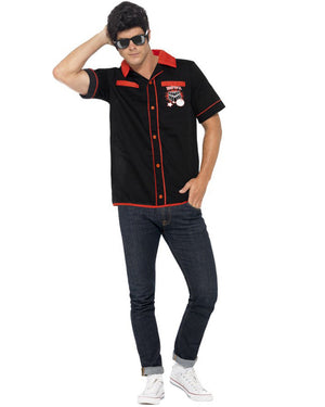 50s Strike It Lucky Mens Bowling Shirt