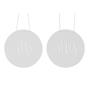 A Touch of Pampas Chair Signs Mr and Mrs Acrylic Pack of 2