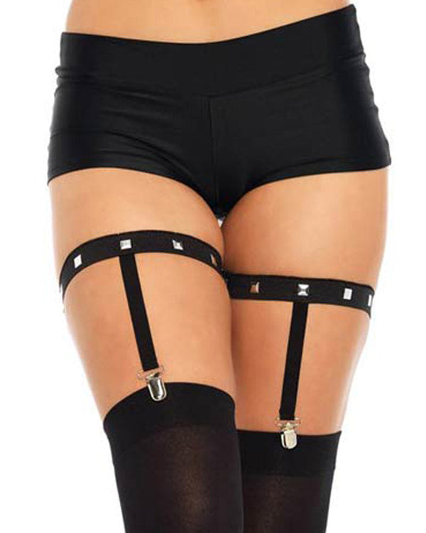 Elastic Studded Garter Suspenders