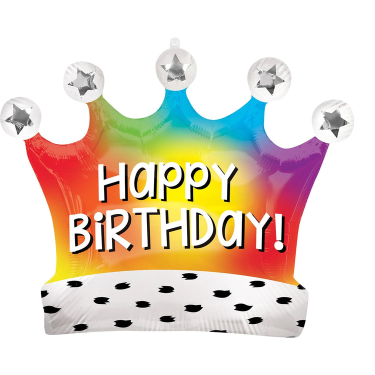 SuperShape Happy Birthday Satin Rainbow Crown P35