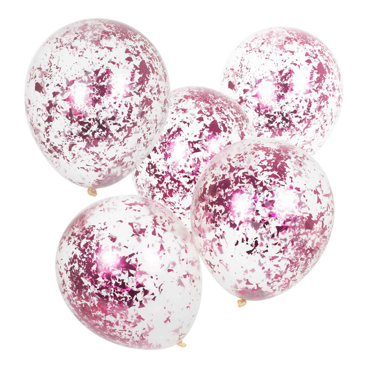 Mix It Up Pink Foil Confetti Filled Balloons Pack of 5