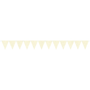 Large Paper Pennant Banner Glittered White Sparkle