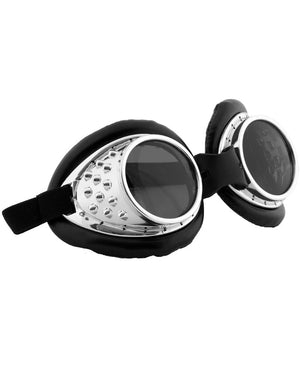 Radioactive Aviator Silver and Black Goggles