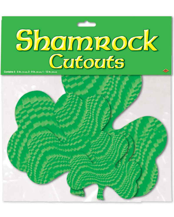 Shamrock Embossed Foil Cutouts Pack of 16