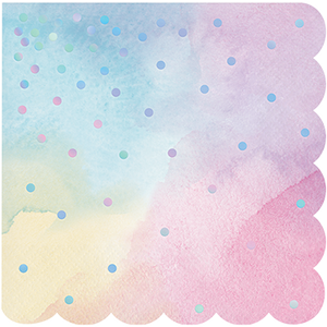 Iridescent Foil Beverage Napkins Shaped Pack of 16