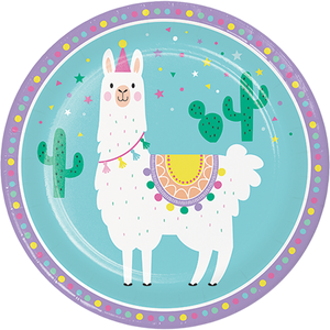Llama Party 22cm Paper Dinner Plates Pack of 8
