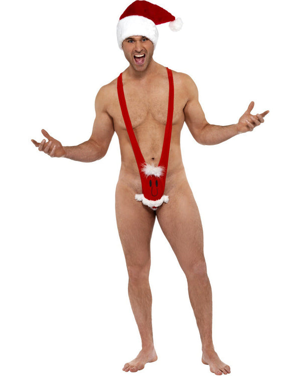 Santa Face Mankini Mens Christmas Costume