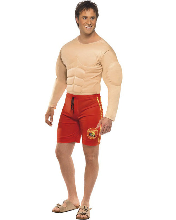 Baywatch Lifeguard Muscle Chest Mens Costume