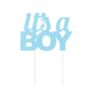 Cake Topper it's a BOY Blue Glittered