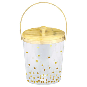 Gold Dotted Clear Plastic Ice Bucket
