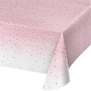 Rose All Day Tablecover Plastic All Over Print Rose Gold Foil 137cm x 259cm