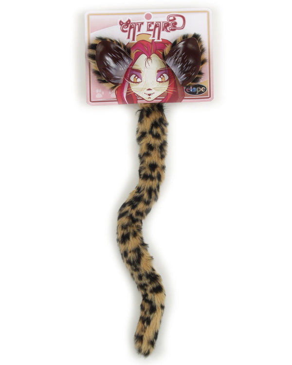 Image of spotted Cheetah tail and ears.