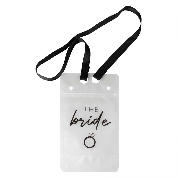 Hen Weekend The Bride Hen Party Drink Pouch with Straw & Lanyard