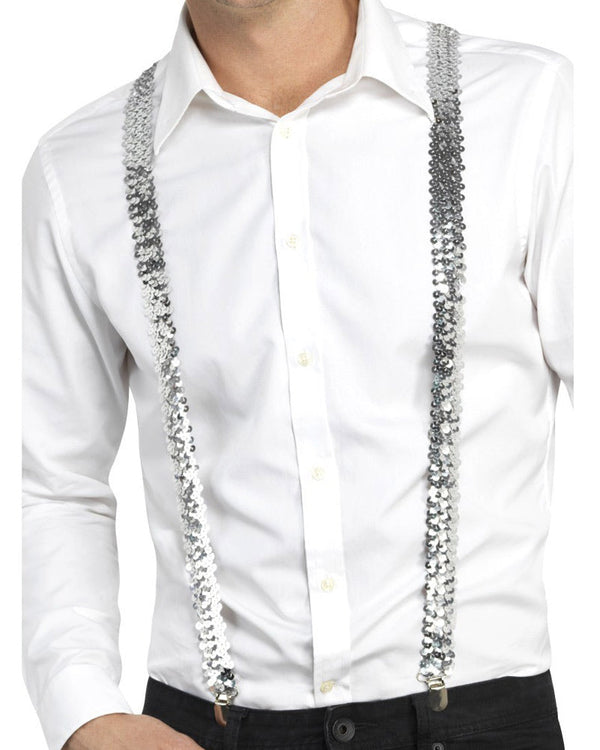 Silver Sequin Braces