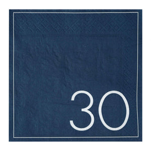Mix it Up Navy 30th Birthday Milestone Paper Napkins
