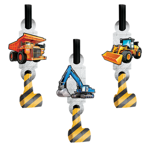 Big Dig Construction Blowouts with Medallions Pack of 8