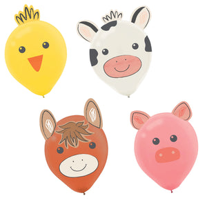Barnyard Birthday 30cm Latex Balloons Decorating Kit Pack of 6