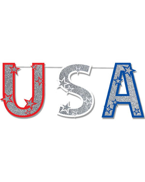 Glittered USA Streamer