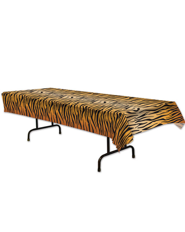 Tiger Print Plastic Tablecover