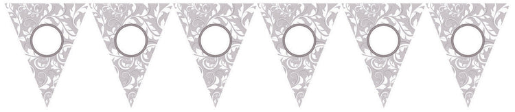 Silver Scroll Personalized Pennant Banner Pack of 24