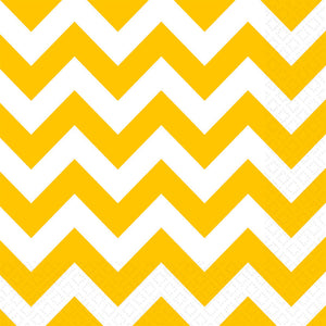 Sunshine Yellow Chevron Lunch Napkins Pack of 16