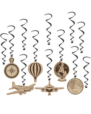Around the World Hanging Swirl Decorations Pack of 12