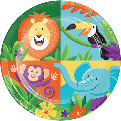 Jungle Safari Lunch Plates Paper 18cm Pack of 8