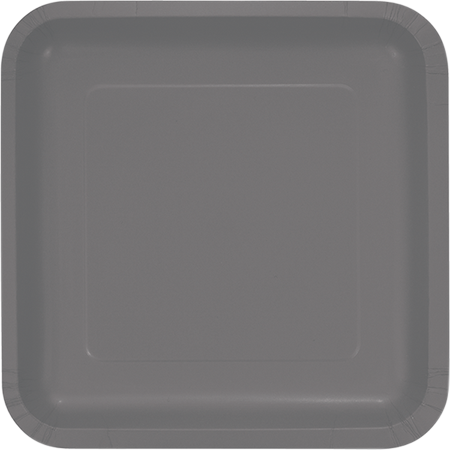 Glamour Gray Square Dinner Plates Paper 23cm Pack of 18