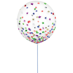 Latex Balloons 60cm & Confetti Stars Pack of 2