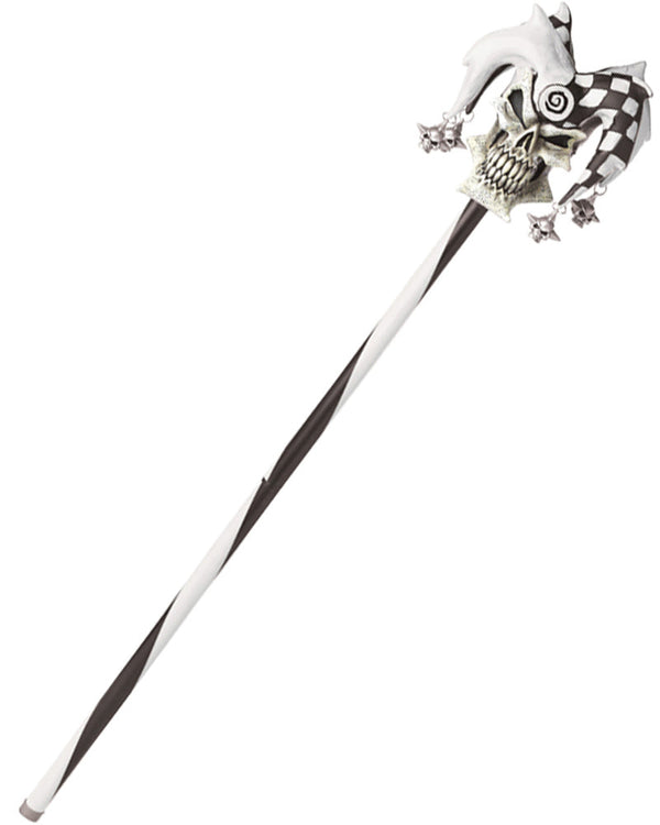 White Psycho Jester Cane 1m