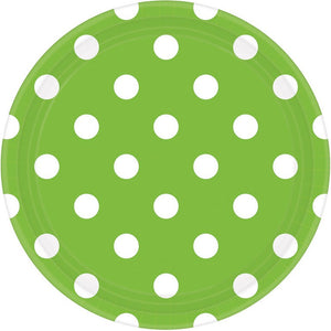 Dots 17cm Round Paper Plates Kiwi Pack of 8