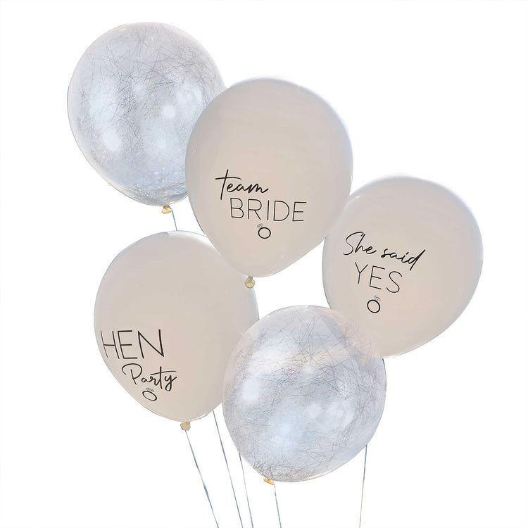 Hen Weekend Silver, White & Nude Hen Party Balloon Bundle