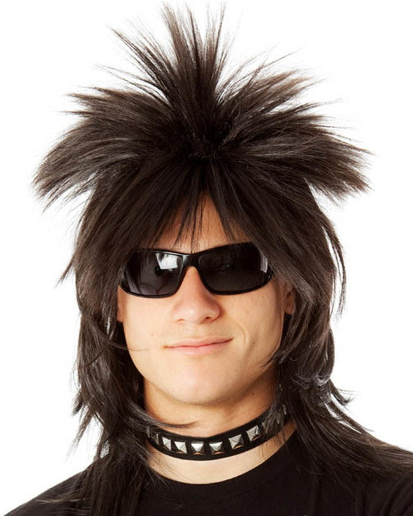 80s Wild Punk Black Wig