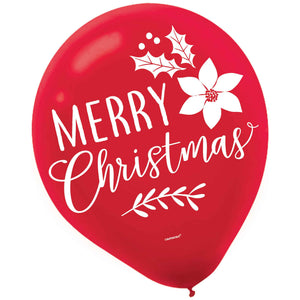 Traditional Christmas 30cm Latex Balloons Pack of 15