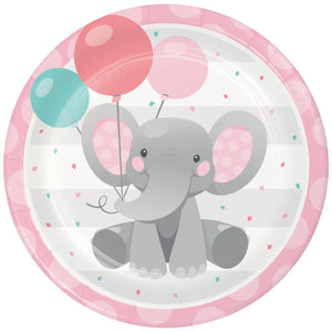 Enchanting Elephant Girl Dinner Plates Paper 22cm Pack of 8