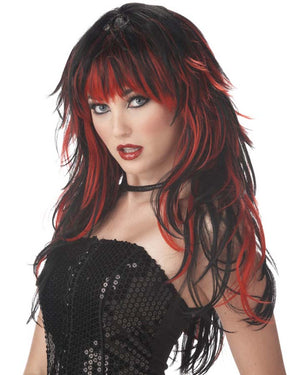 Tempting Tresses Black and Red Wig