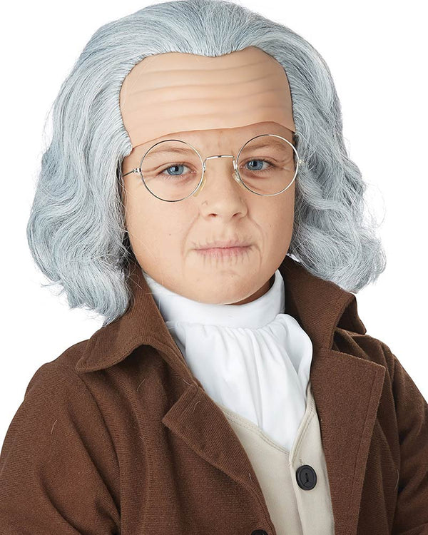 Benjamin Franklin Kids Wig and Bald Cap