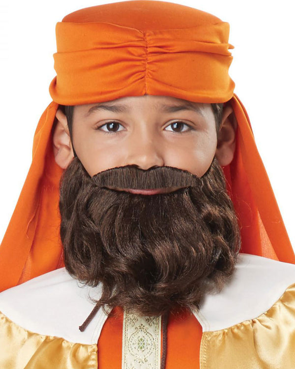 Kids Wiseman Beard and Moustache Brown