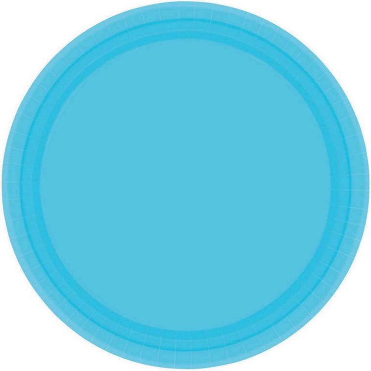 Paper Plates 9in/23cm Round 8CT - Caribbean Blue Pack of 8